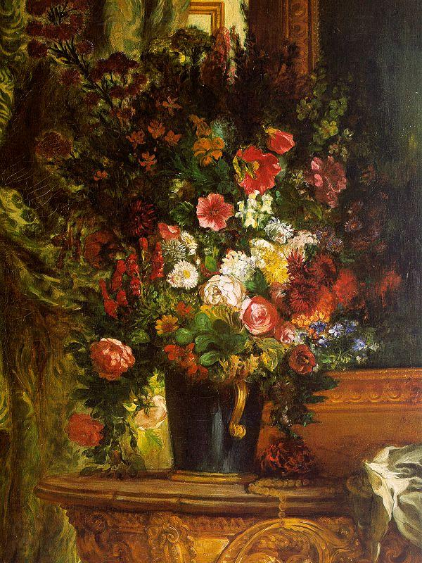 Eugene Delacroix Bouquet of Flowers on a Console_3 Norge oil painting art